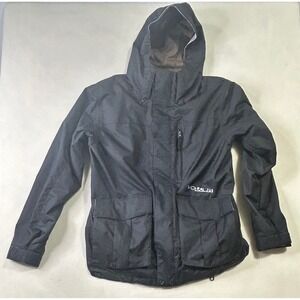 Volcom Nimbus Mens Large Black Snowboard Jacket 8k Waterproof Hooded Ski Coat